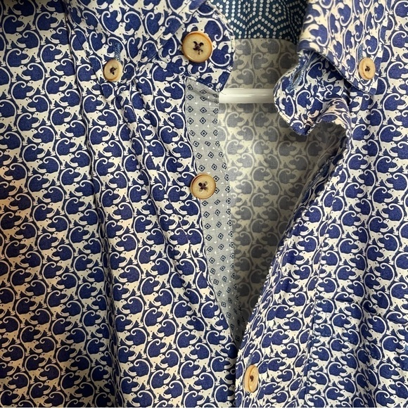 Ted Baker Monkeys Short Sleeve Print Shirt in Blue 2 - Picture 7 of 9